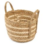 Small Basket With Cream Stripe