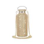 Rhinestone Decor Double Walled Stainless Steel Insulated Bottle - Gold - 750ML