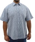Mens Short Sleeve Printed Shirt - 8XL Blue