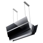 Falco AR-90-826 90cm Island V-Shape Black Glass Extractor Fan