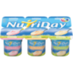 Danone Nutriday Litchi & Cranberry Tropical Coconut & Kiwi & Pineapple Flavoured Low Fat Smooth Yoghurt 6 X 100G