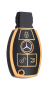 Premium Tpu Car Key Cover Compatible With Mercedes 3 Button Black & Gold