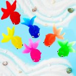 6PCS Summer Fun Floating Goldfish Toys For Kids - Soft Rubber Realistic Swimming Action Assorted Colors