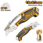 Ingco Knife Utility 45X180MM SK5 Blade 5PCE Zinc