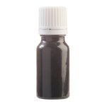 10ML Black Glass Bottle With Slow Flow Dropper Cap - White