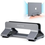 Psitek Aluminum Vertical Laptop Stand Dock Holder Adjustable Slot Width 12-42MM Space-saving Upright Storage For Macbook And Lap