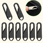 8PCS Black Zipper Slider Puller Instant Zipper Repair Kit Zipper Slider Replacement For Jacket Backpacks Sewing Supplies