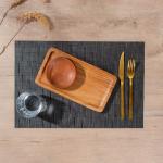 Placemat Woven Charcoal - 6 Pack