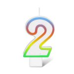 Birthday Number Candle Rainbow NO2