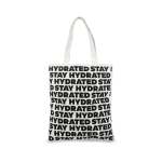 Stay Hydrated Tote Bag Black & White