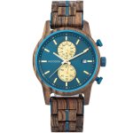 Men's Blue Dial With Snakewood Wooden Watch GT116-2