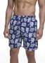Leaf Print Longer Length Swim Shorts