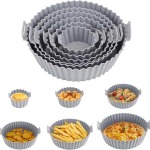 6-PIECE Reusable Silicone Air Fryer Liner Set