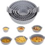 6-Piece Reusable Silicone Air Fryer Liner Set