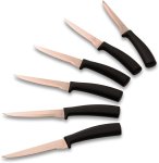 6 Piece Stainless Steel Multipurpose 6-PIECE Steak Knife Set - Black Rose