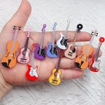 10-PACK Mixed Colors Guitar Violin & Ukulele Acrylic Pendants For Diy Earrings And Keychains Jewelry Making Charms And Accessori