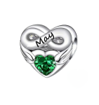 Infinity Heart-shaped Birthstone Charm For Birth Months - June