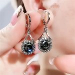 Elegant Drop Earrings Sparkling Halo Design Paved Shining Rhinestone Pick A Color U Prefer Engagement Wedding Jewelry Evening P