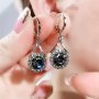 Elegant Drop Earrings Sparkling Halo Design Paved Shining Rhinestone Pick A Color U Prefer Engagement/ Wedding Jewelry Evening Party Decor