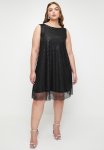 Plus Bias Sequin Swing Dress - Black