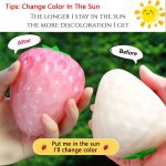1PC Color-changing Strawberry Toy Stress-reducing Toy That Changes Color In The Sun Squeeze Toy New Year's Day Spring Festival E