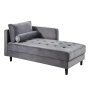 Navi Chaise Tufted Sofa Accent Chair - Grey