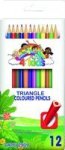 4 Kids Triangular Colouring Pencils - Long 12 Pack