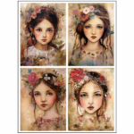 Tear Resistant Deco Print A6 Mixed Media Girl