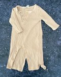 Cotton On Beige And Yellow Striped Romper 3 6M