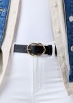Infinity Buckle Faux Leather Belt