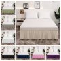 1PC Traditional Style Solid Color Microfiber Bed Skirt 95GSM Brushed With Dual Elastic Bands Bedroom Decor