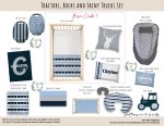 Cot Duvet Bedding Tractors Bucks And Shiny Trucks Set