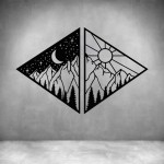 2 Piece Mountain Moon And Sun - Rust Coat L 1000 X H 655MM