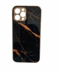 Yd Luxury Elegance Marble Phone Case For Iphone 12 Pro Max Black & Gold