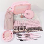 Maange 35PCS Professional Makeup Kit Include 30PCS Brush&velvet Bag&beauty Blender&makeup Remover Puff&cleaning Mat&bathroom Bag