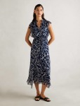 Maxwell Flutter Sleeve Midi Dress - 18 Navy Myra Floral