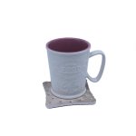 Latte Mug With Coaster Pink SGN1951