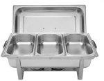 Chafing Dish Buffet Set Stainless Steel Buffet Servers And Warmers With 3 Food Trays For Restaurants 9.5 L Triple Pan