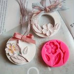 1PC Silicone Peach Flower Shape Mold For Diy Candles Aromatherapy Gypsum Diffuser Stone Decoration Of Epoxy Resin Handicraft - E