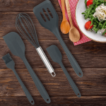 5 Piece Silicone Kitchen Utensil Set - Red