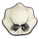 Straw Beach Hat With Black Bow