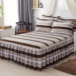 1PC Soft And Comfortable Ruffled Bed Skirt 1 Bed Skirt Without Pillowcases Macrame Bed Skirt Flower Printed All Seasons Universa