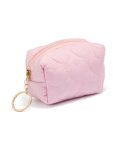 Tweens Puffy Pink Quilted Fabric Heart Zip Purse