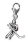 C227-C10459 - 925 Sterling Silver Hockey Dangle Charm
