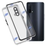 For Oneplus Nord Ce 5G Full Cover Magnetic Metal Tempered Glass Phone Case Silver
