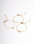 Goldair Gold Heart & Butterfly Bracelet Pack