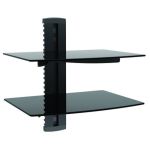 Brateck Aluminum & Tempered Glass Double Shelves