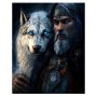 Easy Craft Diamond Painting Diy Kit 50X40CM- Hunter And Snow Wolf