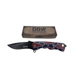 English Flag Knife With Stonewash Blade