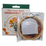 Kikkerland MINI Embroidery Kit Flower 12 Piece